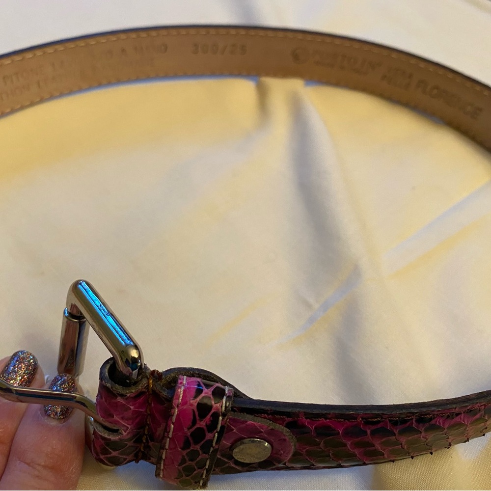 Italian made Vero Pitone Pink Snakeskin Women's Belt